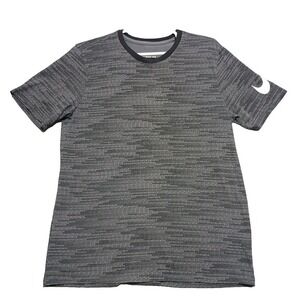 The Nike Tee Shirt Short Sleeve Mens Size‎ L Gray Cotton Dri Fit Logo Printed